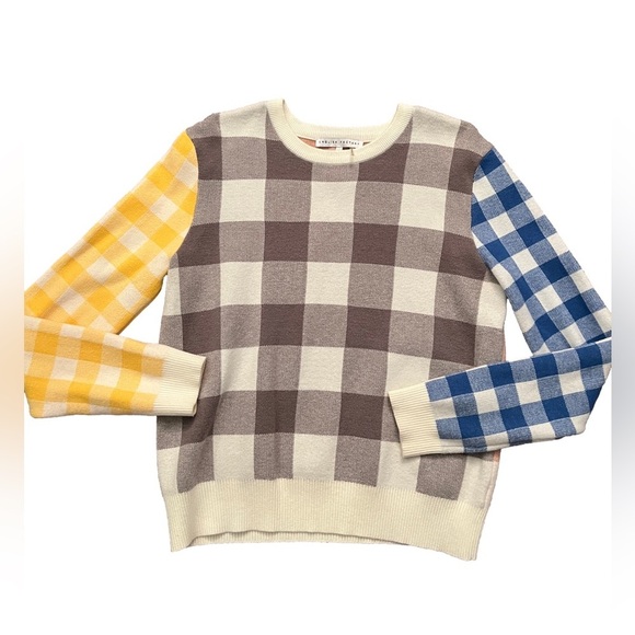 ENGLISH FACTORY Multicolor Gingham Soft Sweater - Picture 1 of 6